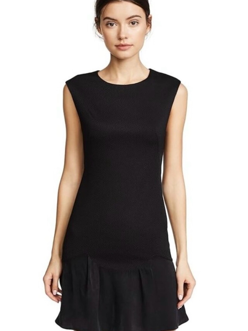 Rebecca Taylor Black Textured Sleeveless Drop-Waist Tank